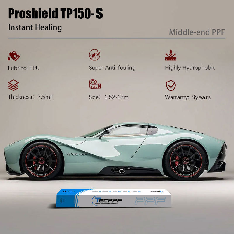 TP150-S film de protection de peinture brillante guérissant instantanément 7.5mil PPF soutien-gorge clair pour voiture