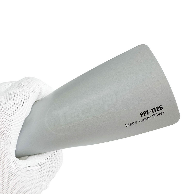 Couleur argentée laser mat polymère hydrophobe 8mil Changement de couleur Peinture de protection film de guérison thermique