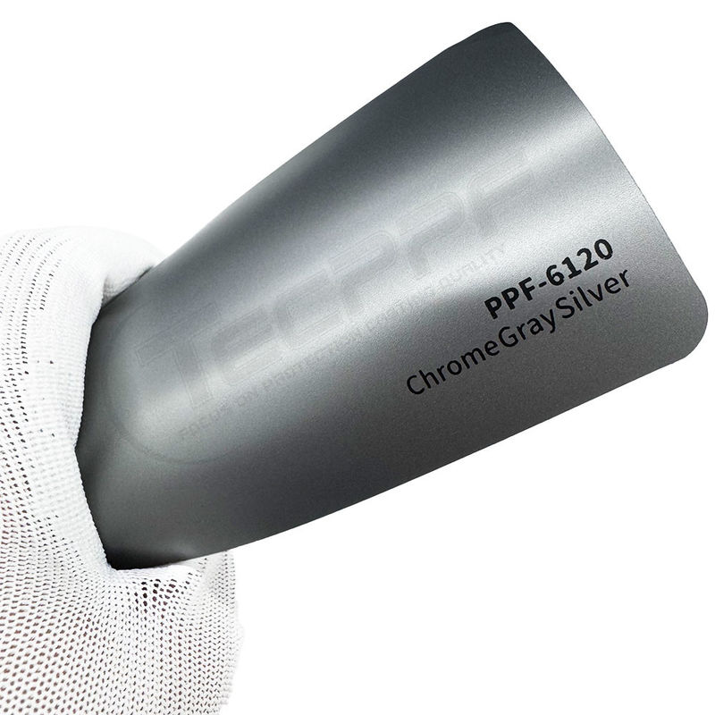 PPF-6120 Peinture de protection de couleur gris chrome argentée 8 Mil résistante aux rayures