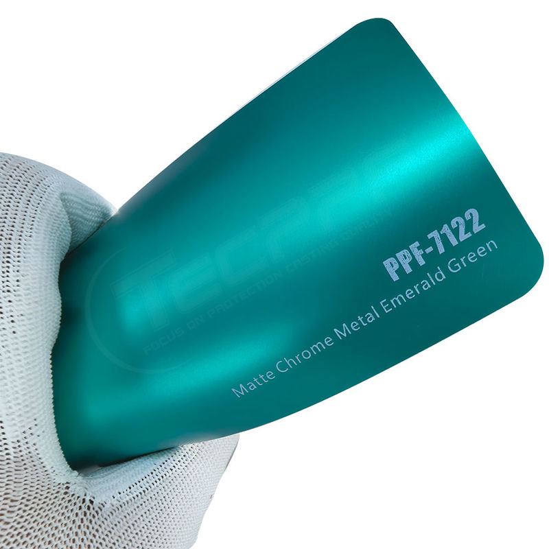 PPF-7122 Matte Chrome Metal Émeraude Verte couleur de peinture de protection pour les rayures de voiture