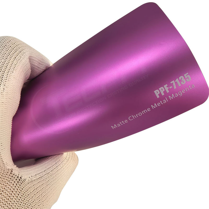 PPF-7135 Matte Chrome Metal Magenta Couleur de peinture de protection pour les rayures de voiture